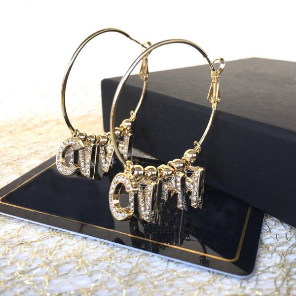 have stamps fashion letter hoop diamond double stud earrings aretes orecchini for women party wedding lovers gift jewelry for bride with box, Silver
have stamps fashion letter hoop diamond double stud earrings aretes orecchini for women party wedding lovers gift jewelry for bride with box, Silver