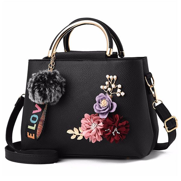 women bag leather handbag women shoulder bag tote flowers shell sac a main femme rivets fur ball pendant ladies
women bag leather handbag women shoulder bag tote flowers shell sac a main femme rivets fur ball pendant ladies