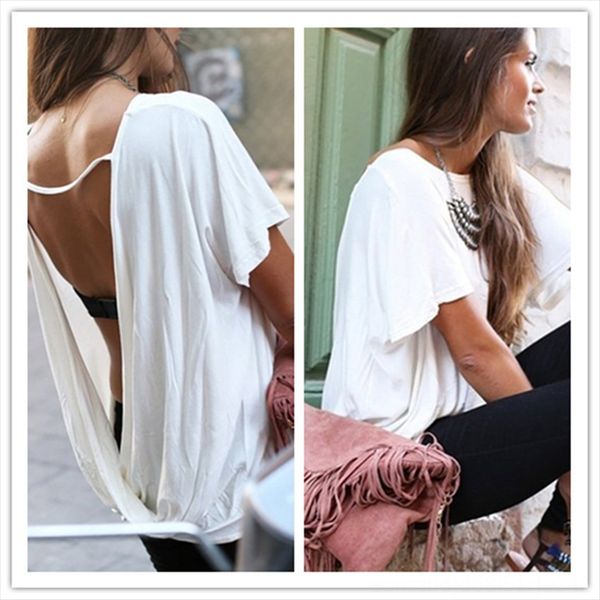 loose round collar t-shirt with bare back bat sleeve loose round collar t-shirt with bare back bat sleeve, White
loose round collar t-shirt with bare back bat sleeve loose round collar t-shirt with bare back bat sleeve, White