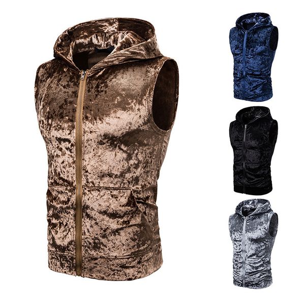 mens vest bright velvet hooded zip pocket sleeveless vest casual jacket slim fit hip hop, Black;white
mens vest bright velvet hooded zip pocket sleeveless vest casual jacket slim fit hip hop, Black;white