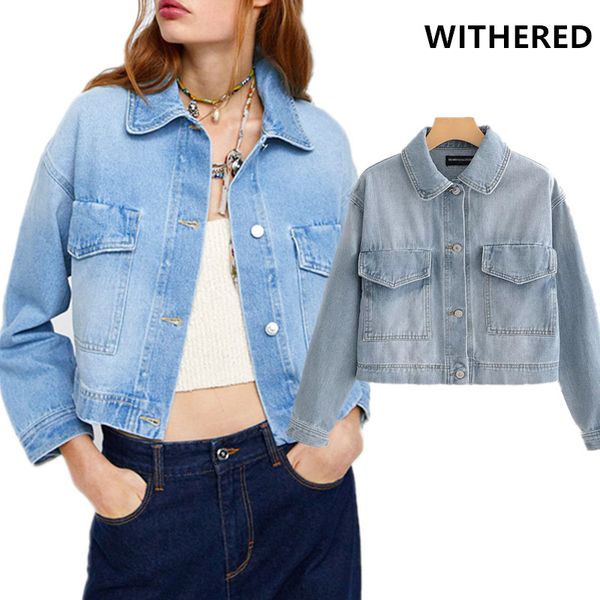 withered denim jacket women high street vintage pockets washed drop-shoulder cargo casaco feminino jaqueta feminina denim jacket, Black;brown
withered denim jacket women high street vintage pockets washed drop-shoulder cargo casaco feminino jaqueta feminina denim jacket, Black;brown