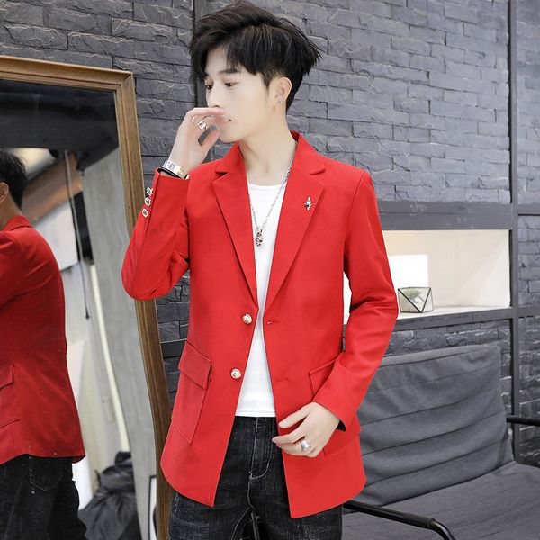 spring korean-style slim women's suit men's mid-length handsome cool small suit trend students white casual coat, White;black
spring korean-style slim women's suit men's mid-length handsome cool small suit trend students white casual coat, White;black
