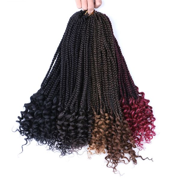 18 inch boho goddess box braids crotchet hair with curls ends 100g/pc synthetic braiding hair extension ombre goddess crochet braids, Black
18 inch boho goddess box braids crotchet hair with curls ends 100g/pc synthetic braiding hair extension ombre goddess crochet braids, Black