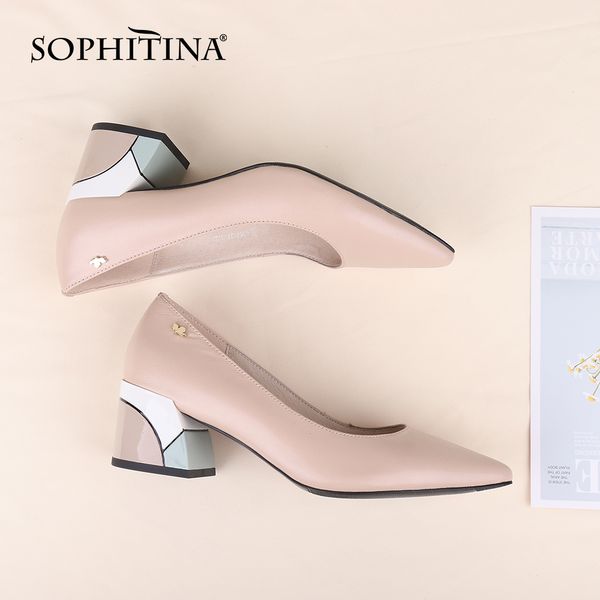 sophitina brand pumps high heels spring genuine leather basic pointed toe colorful shoes square heels fashion ladies shoes c567 y200702, Black
sophitina brand pumps high heels spring genuine leather basic pointed toe colorful shoes square heels fashion ladies shoes c567 y200702, Black