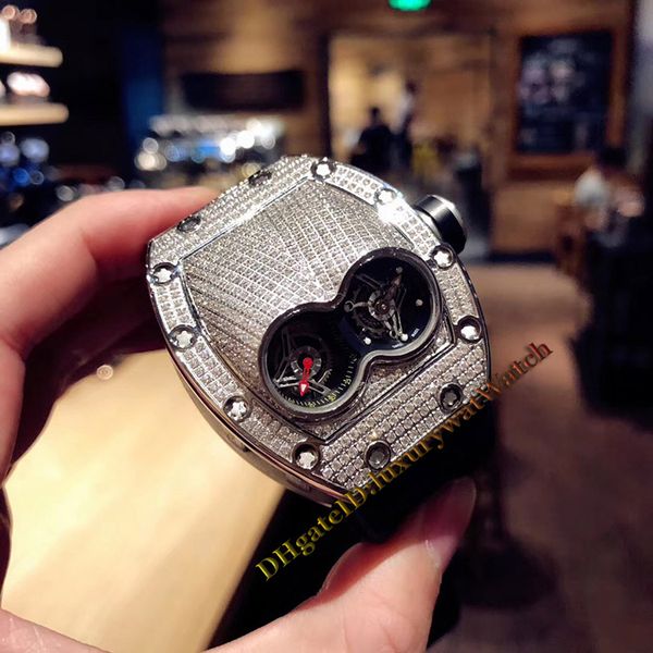 Luxry rm 053 double window diamond dial japan miyota quartz men watch rm 053 ilver diamond teel ca e rubber trap watche, Slivery;brown 
Luxry rm 053 double window diamond dial japan miyota quartz men watch rm 053 ilver diamond teel ca e rubber trap watche, Slivery;brown