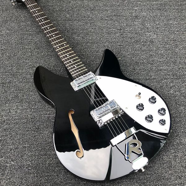 6 string electric guitar with f hole body,ricken 360 electric guitar,black paint body with dot inlay fingerboard,fr
6 string electric guitar with f hole body,ricken 360 electric guitar,black paint body with dot inlay fingerboard,fr