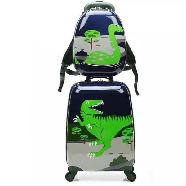 

cartoon cute animal kids rolling luggage set spinner children suitcase wheel trolley travel bag student carry on trunk