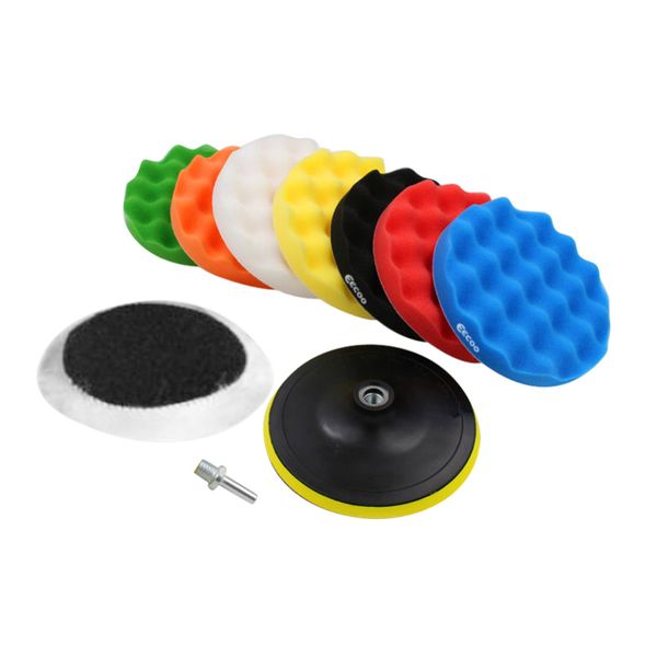 

10 pcs car polishing pads car-styling sponge polishing buffing waxing pad kit for car polisher buffer with drill adapter