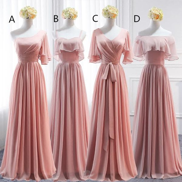 2021 spring long a-line chiffon bridesmaids dresses lace up back sweep train modest vestidos de bridesmaid honor of maid simple cheap, White;pink
2021 spring long a-line chiffon bridesmaids dresses lace up back sweep train modest vestidos de bridesmaid honor of maid simple cheap, White;pink