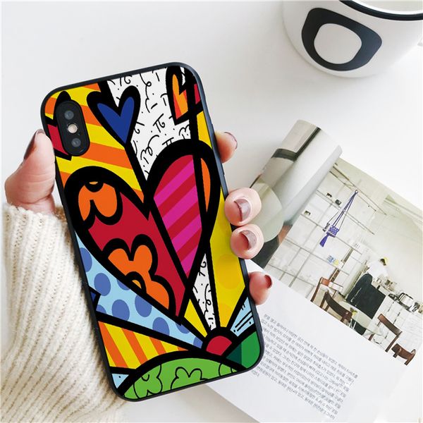 coque luxury romero britto cat cover for iphone 11 pro xs max xr case for iphone 8 7 6s plus 5s se case soft silicone cover. 
coque luxury romero britto cat cover for iphone 11 pro xs max xr case for iphone 8 7 6s plus 5s se case soft silicone cover.