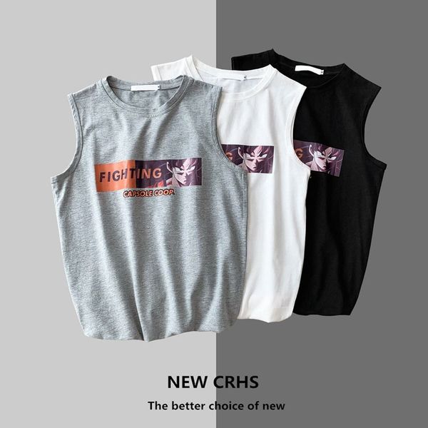 2020 new summer korean trend couple harajuku loose and fresh japanese large size casual anime printing sports cotton vest, White;black
2020 new summer korean trend couple harajuku loose and fresh japanese large size casual anime printing sports cotton vest, White;black