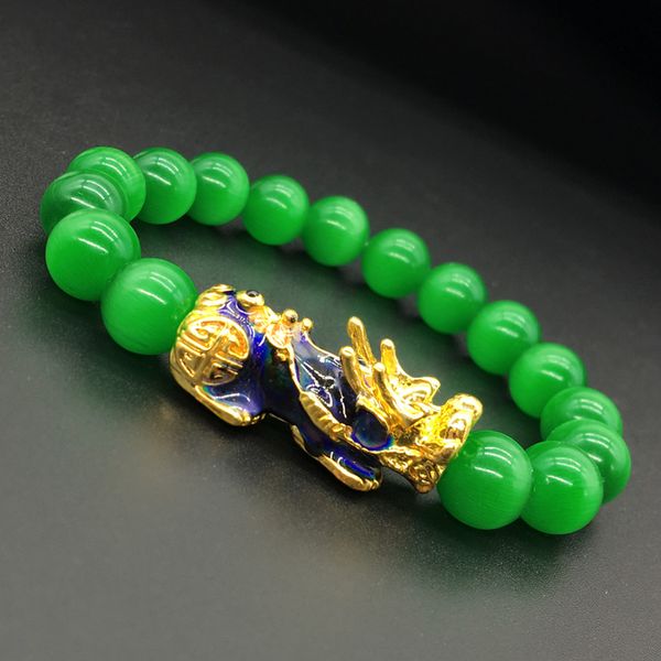 12mm green cateye beads transfer bracelet with pixiu charm strand bracelets handmade jewelry, Golden;silver
12mm green cateye beads transfer bracelet with pixiu charm strand bracelets handmade jewelry, Golden;silver