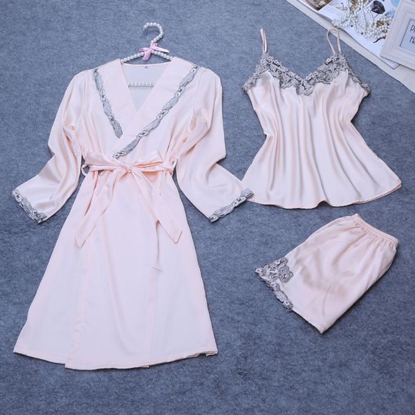 pink spring robe kimono sleepwear sleep sets womens 3pcs strap pants suit casual home wear pajamas nightwear bath gown, Blue;gray
pink spring robe kimono sleepwear sleep sets womens 3pcs strap pants suit casual home wear pajamas nightwear bath gown, Blue;gray