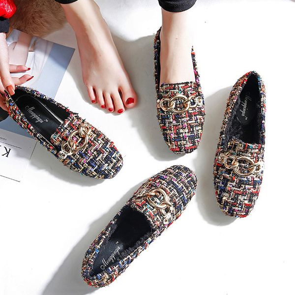 classic brand shoes woman luxury designer flats knitted weaving loafers plush fur shoes winter ladies chain espadrilles 2020, Black
classic brand shoes woman luxury designer flats knitted weaving loafers plush fur shoes winter ladies chain espadrilles 2020, Black