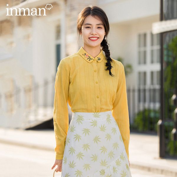 inman 2020 spring new arrival literary cotton pure and fresh lapel embroidered long sleeve retro blouse, White
inman 2020 spring new arrival literary cotton pure and fresh lapel embroidered long sleeve retro blouse, White