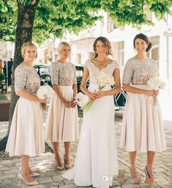 country style pastel color bridesmaid dresses half sleeves sequins maid of honor dress vintage tea length prom party gowns jewel boho, White;pink
country style pastel color bridesmaid dresses half sleeves sequins maid of honor dress vintage tea length prom party gowns jewel boho, White;pink