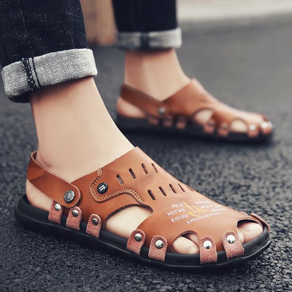 fashion luxury genuine leather men sandals handmade sewing men shoes summer soft shoes flats beach sandals, Black
fashion luxury genuine leather men sandals handmade sewing men shoes summer soft shoes flats beach sandals, Black