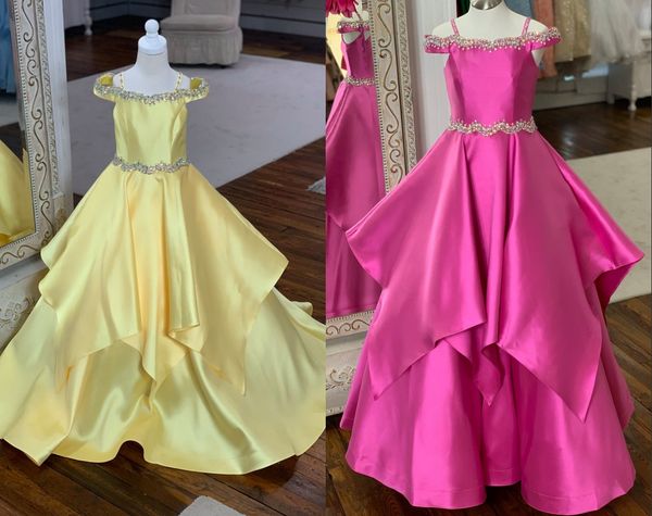 real p light yellow princess girls pageant dresses cold shoulder with crystal floor length satin flower girls first communion dress, White;red
real p light yellow princess girls pageant dresses cold shoulder with crystal floor length satin flower girls first communion dress, White;red
