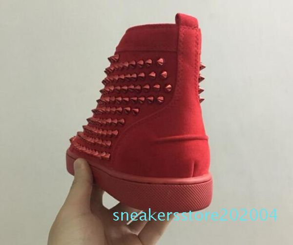 hi maroon spikes casual red bottom luxury shoes men and women party designer sneakers lovers genuine leather size s04, Black
hi maroon spikes casual red bottom luxury shoes men and women party designer sneakers lovers genuine leather size s04, Black