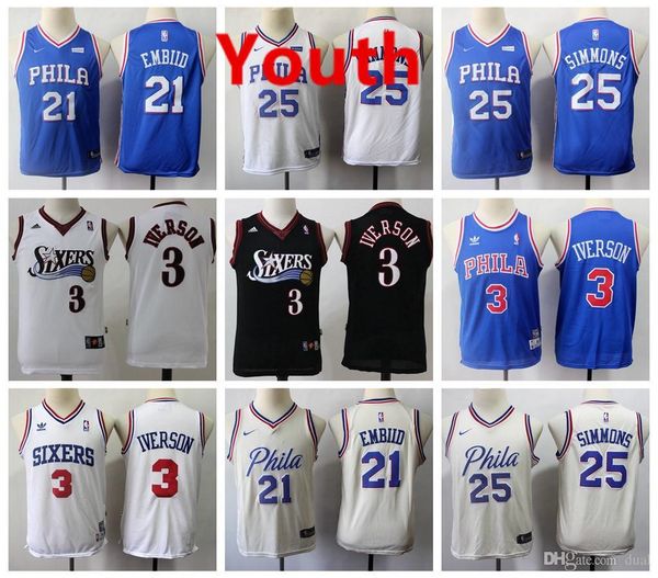 retro kids city 21# joel embiid edition 25# ben simmons 3 allen iverson nba vancouver philadelphia 76ers youth basketball jerseys, Black
retro kids city 21# joel embiid edition 25# ben simmons 3 allen iverson nba vancouver philadelphia 76ers youth basketball jerseys, Black