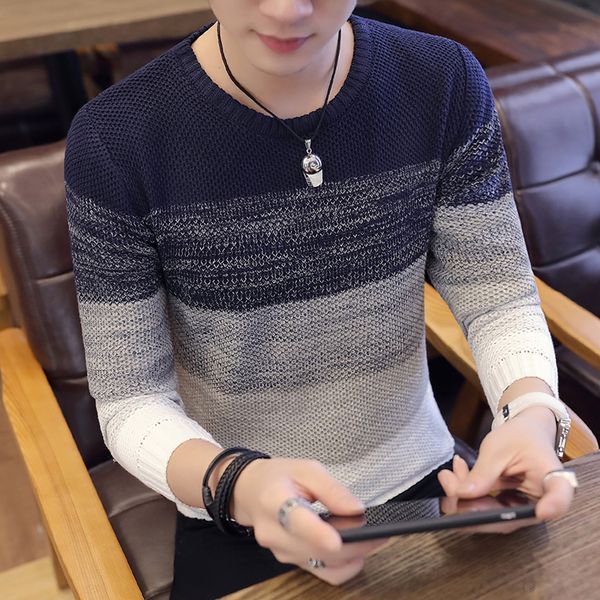 autumn casual men's sweater o-neck striped slim fit knittwear mens sweaters pullovers pullover men pull homme clothing, White;black
autumn casual men's sweater o-neck striped slim fit knittwear mens sweaters pullovers pullover men pull homme clothing, White;black