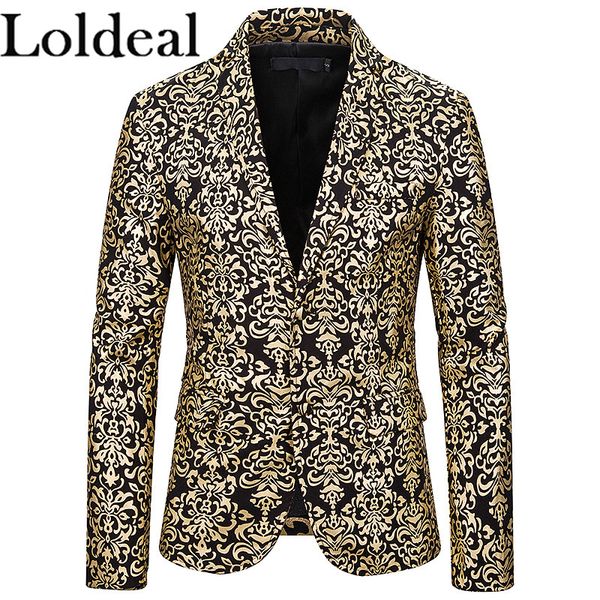 loldeal men's dress party floral suit jacket notched lapel slim fit button stylish blazer, White;black 
loldeal men's dress party floral suit jacket notched lapel slim fit button stylish blazer, White;black