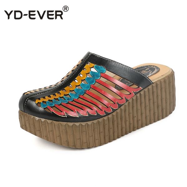 slippers 2021 summer shoes female closed toes hollow out handmade thick heels genuine leather women platform wedges slides, Black
slippers 2021 summer shoes female closed toes hollow out handmade thick heels genuine leather women platform wedges slides, Black
