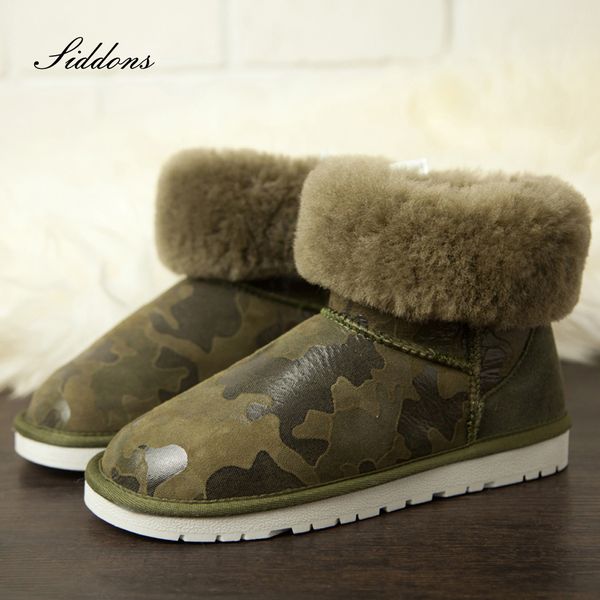 siddons 2018 new women sheepskin camo snow boot leather tube boot round head plain frosted warm and anti slip winter cotton, Black
siddons 2018 new women sheepskin camo snow boot leather tube boot round head plain frosted warm and anti slip winter cotton, Black