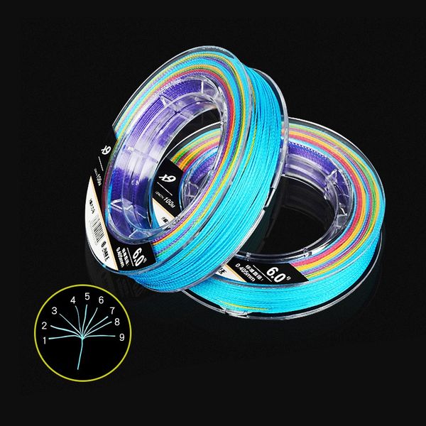 100m 9 strands fishing line multicolour pe braided fishing leader wire multifilament wire wear-resistant ropes
100m 9 strands fishing line multicolour pe braided fishing leader wire multifilament wire wear-resistant ropes