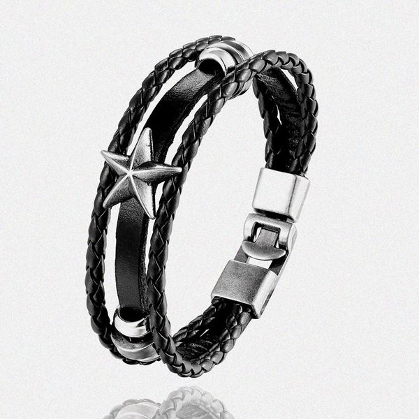 cuff vintage punk star bracelet for women multilayer leather charms men bangle accessories pulseras, White
cuff vintage punk star bracelet for women multilayer leather charms men bangle accessories pulseras, White