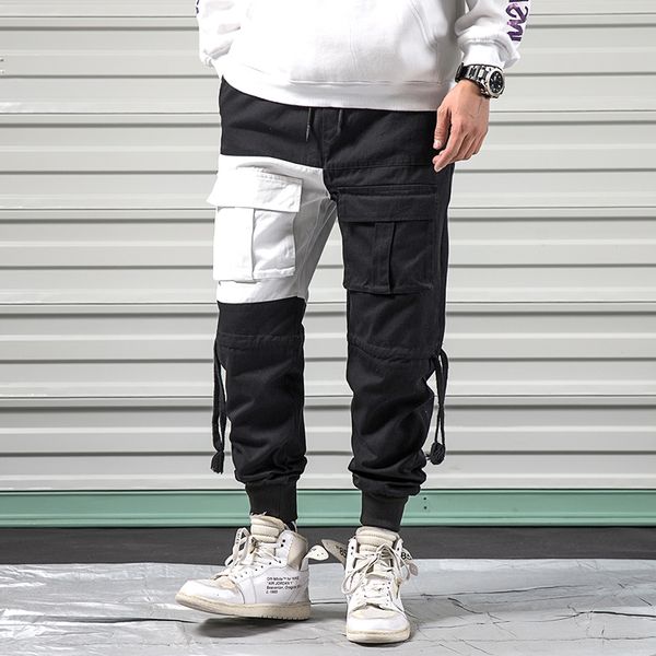 men's pants unique white camo patchwork joggers men cotton trousers male hiphop streetwear ankle length ribbons fashion, Black
men's pants unique white camo patchwork joggers men cotton trousers male hiphop streetwear ankle length ribbons fashion, Black