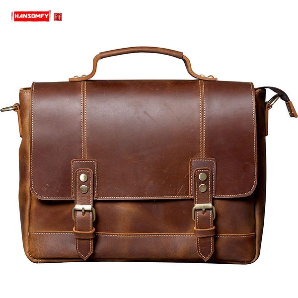 retro first layer cowhide briefcase men handbag genuine leather lapbag business men's shoulder diagonal bag male
retro first layer cowhide briefcase men handbag genuine leather lapbag business men's shoulder diagonal bag male