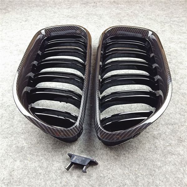 2 piece 2-slat glossy m color front hood grill grille carbon look glossy black kidney grilles for bmw 6 series f06 f12 2012-2016
2 piece 2-slat glossy m color front hood grill grille carbon look glossy black kidney grilles for bmw 6 series f06 f12 2012-2016