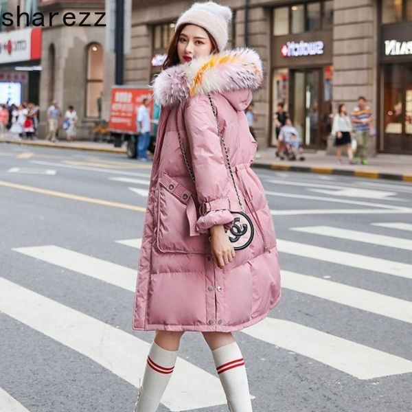 women's down jacket 2019 fashion big fur pink parka women long coat female thick warm hooded white duck down jacket parka, Black
women's down jacket 2019 fashion big fur pink parka women long coat female thick warm hooded white duck down jacket parka, Black