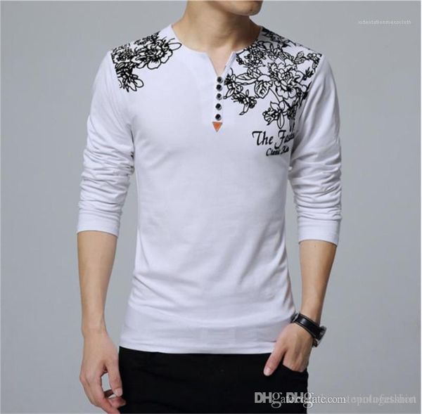 mens tshirt designer v neck button casual homme long sleeve fashion cloth stereoscopic floral print, White;black
mens tshirt designer v neck button casual homme long sleeve fashion cloth stereoscopic floral print, White;black