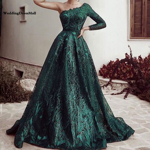 long sleeve one shoulder party prom dresses elegant green lace abendkleider arabic elegant evening dress, Black;red
long sleeve one shoulder party prom dresses elegant green lace abendkleider arabic elegant evening dress, Black;red