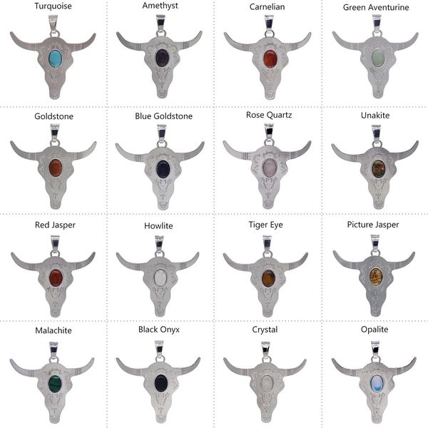 punk style cow head shape natural stone pendant diy necklace jewelry making accessories necklace thanksgiving gift, Silver
punk style cow head shape natural stone pendant diy necklace jewelry making accessories necklace thanksgiving gift, Silver