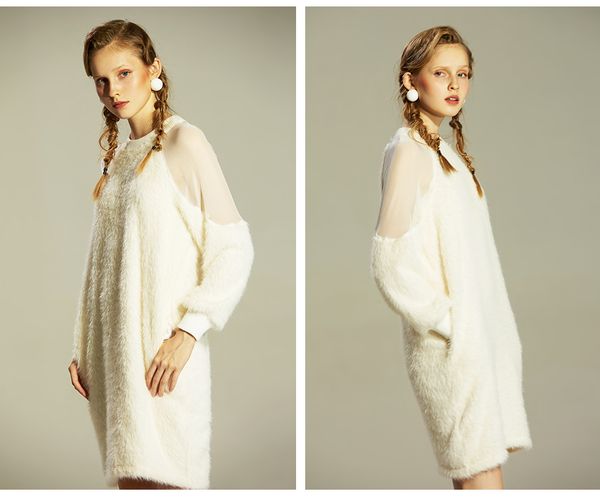 spring white artificial fur skin loose straight style skirt crew-neck long sleeve shoulder stitching stretch mesh above-knee length skirt, White;black
spring white artificial fur skin loose straight style skirt crew-neck long sleeve shoulder stitching stretch mesh above-knee length skirt, White;black