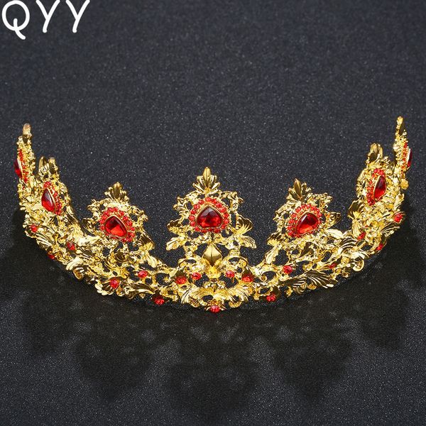 red stone gold color tiaras and crowns bridal head jewelry classic bride's tiara wedding hair accessories, Golden;white
red stone gold color tiaras and crowns bridal head jewelry classic bride's tiara wedding hair accessories, Golden;white