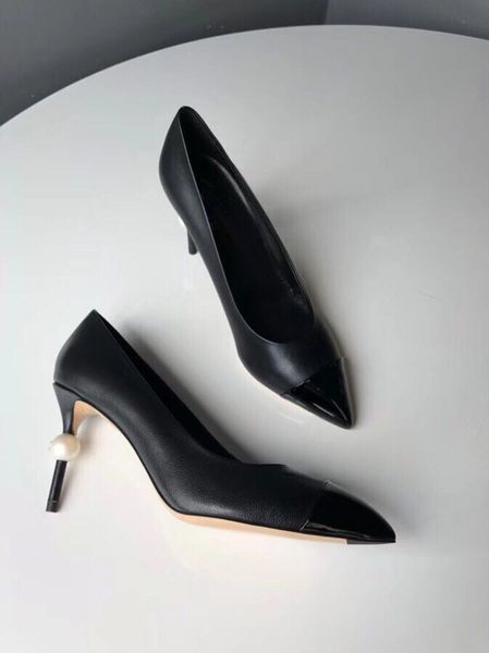 extreme quality high heels pearl party stiletto slip on wedding dress shoes for woman leather satin pumps new, Black 
extreme quality high heels pearl party stiletto slip on wedding dress shoes for woman leather satin pumps new, Black