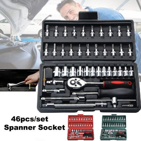 46pcs/set carbon steel combination set wrench socket spanner screwdriver ratchet set kit household motorcycle car repair tool
46pcs/set carbon steel combination set wrench socket spanner screwdriver ratchet set kit household motorcycle car repair tool