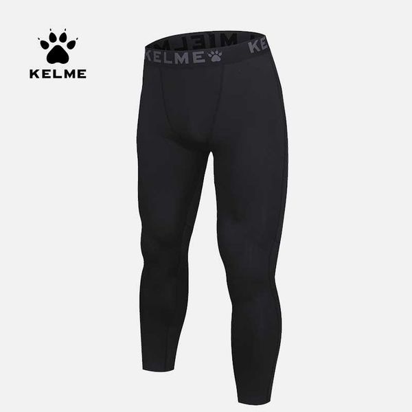 

kelme running tights men sports leggings sportswear gradient printed jogger pants skinny compression fitness athletic trousers, Black;blue