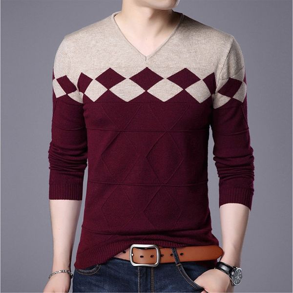 men's sweater autumn new v-neck neck long-sleeved knit sweaters fashion slim casual pullover, White;black
men's sweater autumn new v-neck neck long-sleeved knit sweaters fashion slim casual pullover, White;black