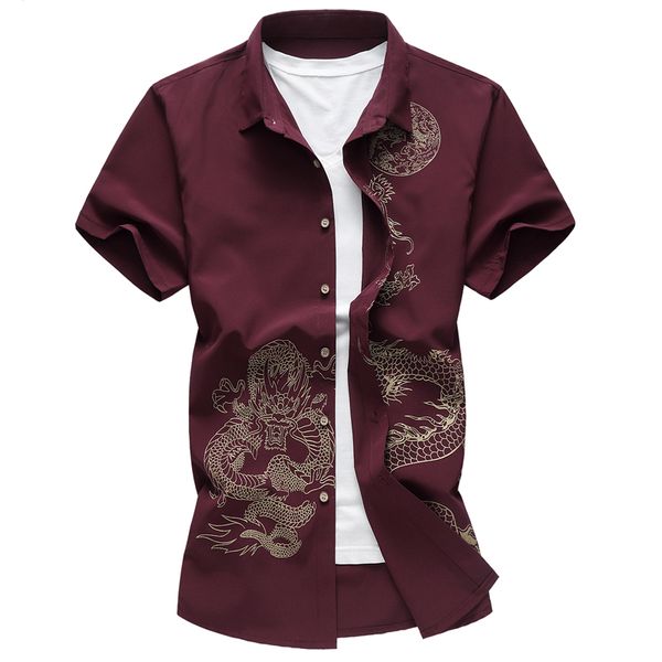 new chinese style boys short sleeve shirt printed dragon shirt business casual wine red blue black men's shirt party wedding, White;black
new chinese style boys short sleeve shirt printed dragon shirt business casual wine red blue black men's shirt party wedding, White;black