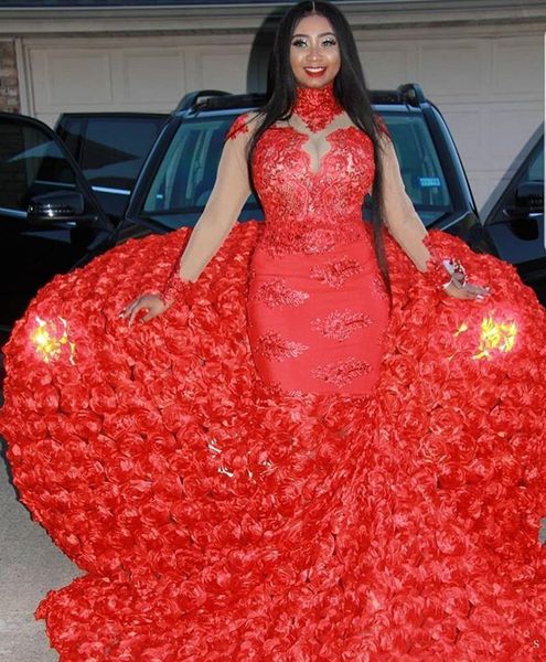 Red Mermaid Prom Dresses 2019 High Neck Sheer Long Sleeves Formal Evening Gowns Lace Appliques Sweep Train Party Pageant Gowns Plus Size
Red Mermaid Prom Dresses 2019 High Neck Sheer Long Sleeves Formal Evening Gowns Lace Appliques Sweep Train Party Pageant Gowns Plus Size