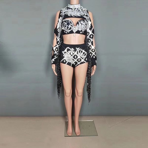stage wear women queen luxury crystals black tassel dance bright rhinestones bra short female singer celebrate costume, Black;red
stage wear women queen luxury crystals black tassel dance bright rhinestones bra short female singer celebrate costume, Black;red