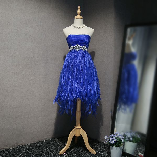 ruffled strapless homecoming dresses with crystal 2020 organza high low party dress royal blue prom gowns, Blue;pink
ruffled strapless homecoming dresses with crystal 2020 organza high low party dress royal blue prom gowns, Blue;pink