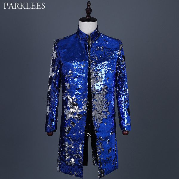 royal blue sparkle sequin long blazer jacket men 2019 new mandarin collar tuxedo suit jacket male party show prom costume homme, White;black
royal blue sparkle sequin long blazer jacket men 2019 new mandarin collar tuxedo suit jacket male party show prom costume homme, White;black