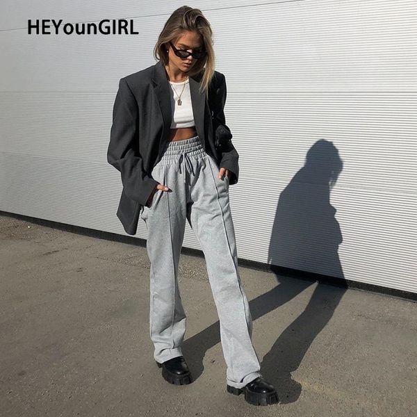 heyoungirl gray casual loose straight sweatpants women elastic high waist long trousers ladies pockets harajuku pants capris, Black;white
heyoungirl gray casual loose straight sweatpants women elastic high waist long trousers ladies pockets harajuku pants capris, Black;white