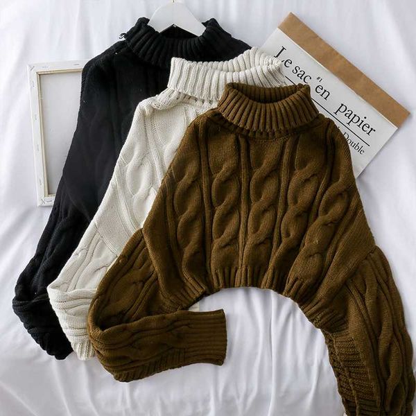 2020 autumn winter new women's pullover sweater female loose lazy wind women's high collar sweater pull pullover clothes, White;black
2020 autumn winter new women's pullover sweater female loose lazy wind women's high collar sweater pull pullover clothes, White;black